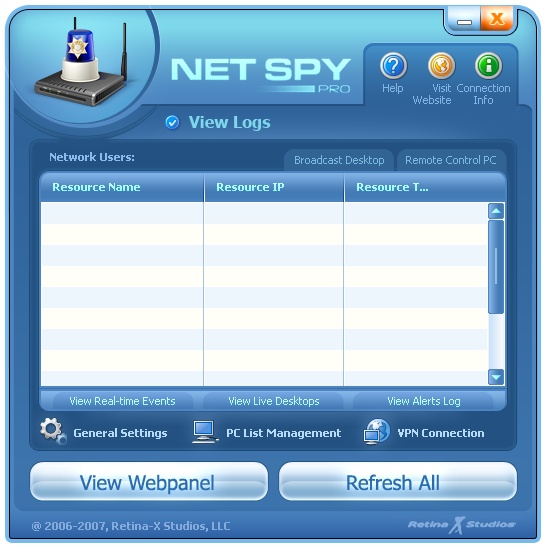 Net Spy Pro Interface Design